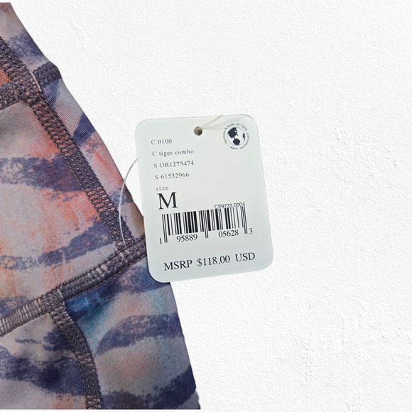 Free People Purple Tiger Combo Beat the Heat High Waisted Leggings Size Medium - Picture 5 of 16